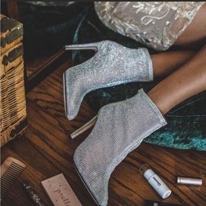 Raye silver booties